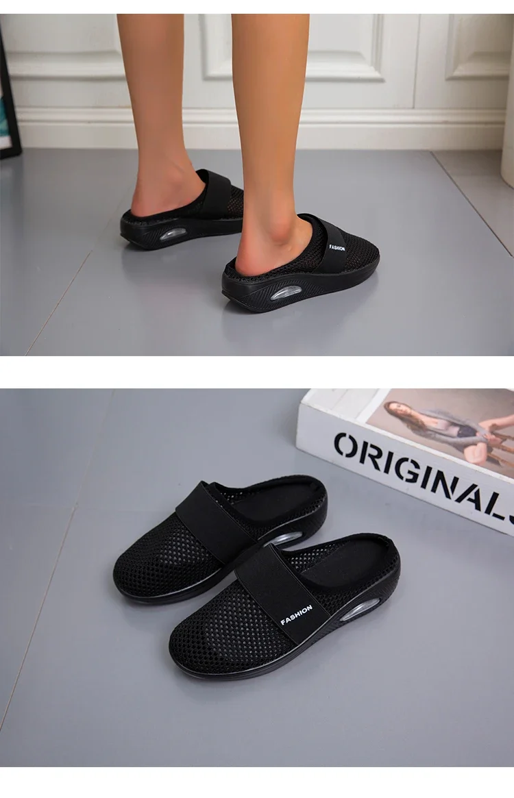 2025, Sommer europäische und amerikanische große Baotou-Halbhausschuhe für Damen, Mesh, ohne Absatz, Slip-on-Damenschuhe, flache Schuhe – Detail 32
