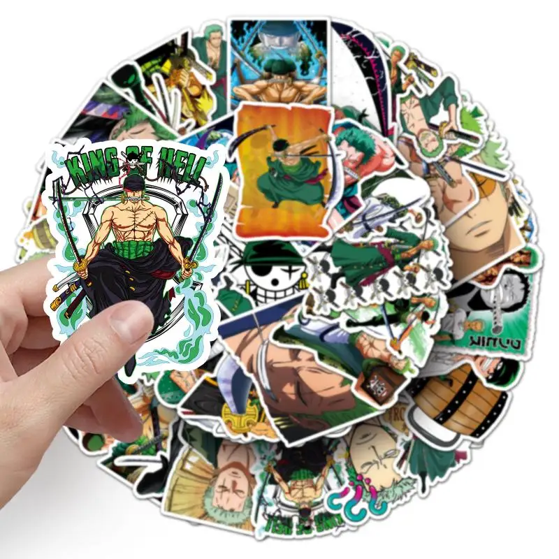 50 Stück Kawaii One Piece Zoro Aufkleber Anime Cartoon Notebook Wasserbecher Dekorieren Aufkleber Student Wasserdicht DIY Aufkleber Geschenk