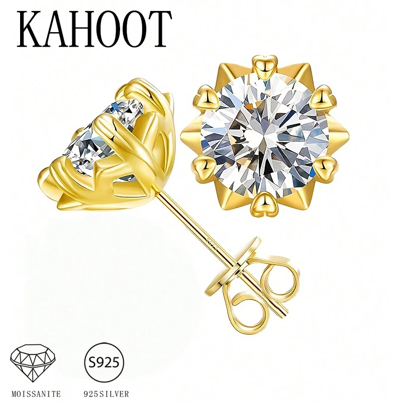 

A pair of 925 sterling silver moissanite snowflake earrings for men, women, and couples.