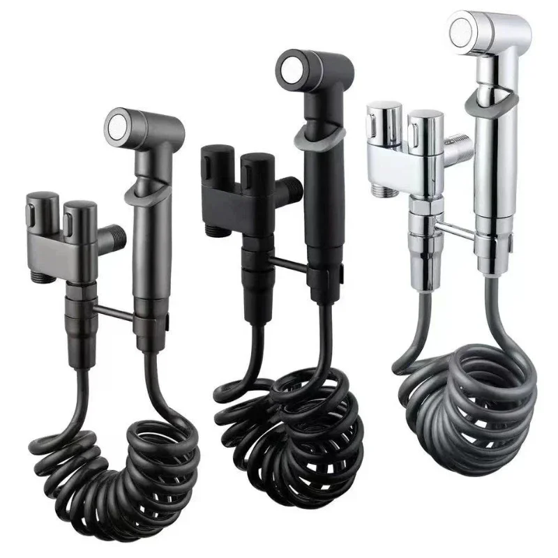 

Handheld high-pressure double nozzle toilet spray is suitable for bathroom cleaning and toilet flushing