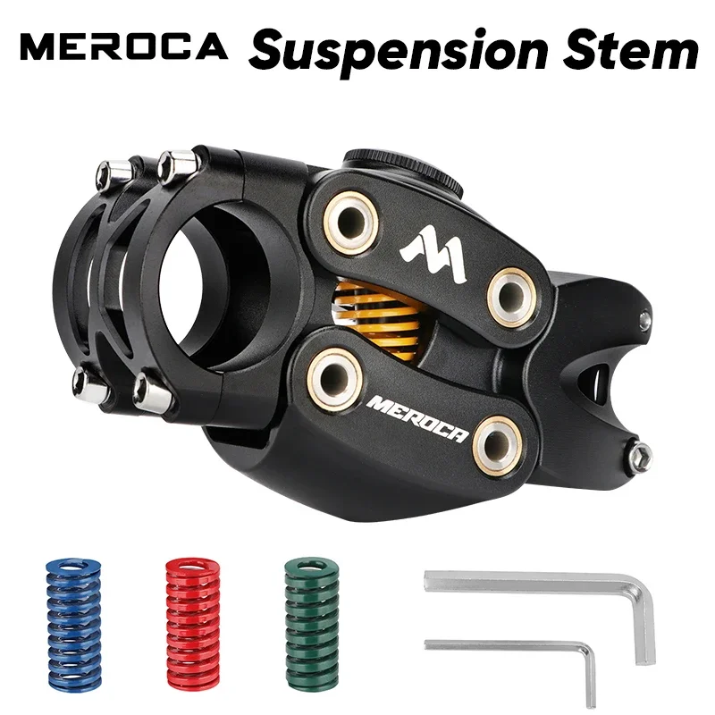 

MEROCA Bicycle Suspension Stem Shock-Absorption Bike Handlebar Stem Aluminum Alloy Gravel Bike E-bike Damper Stem Cycling Parts