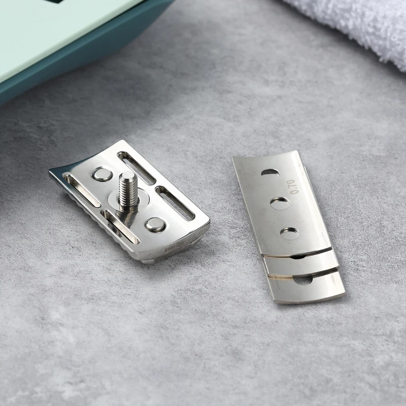 YAQI Trifecta Adjustable 316 Stainless Steel Polished Safety Razor Head with Different Blade Gaps