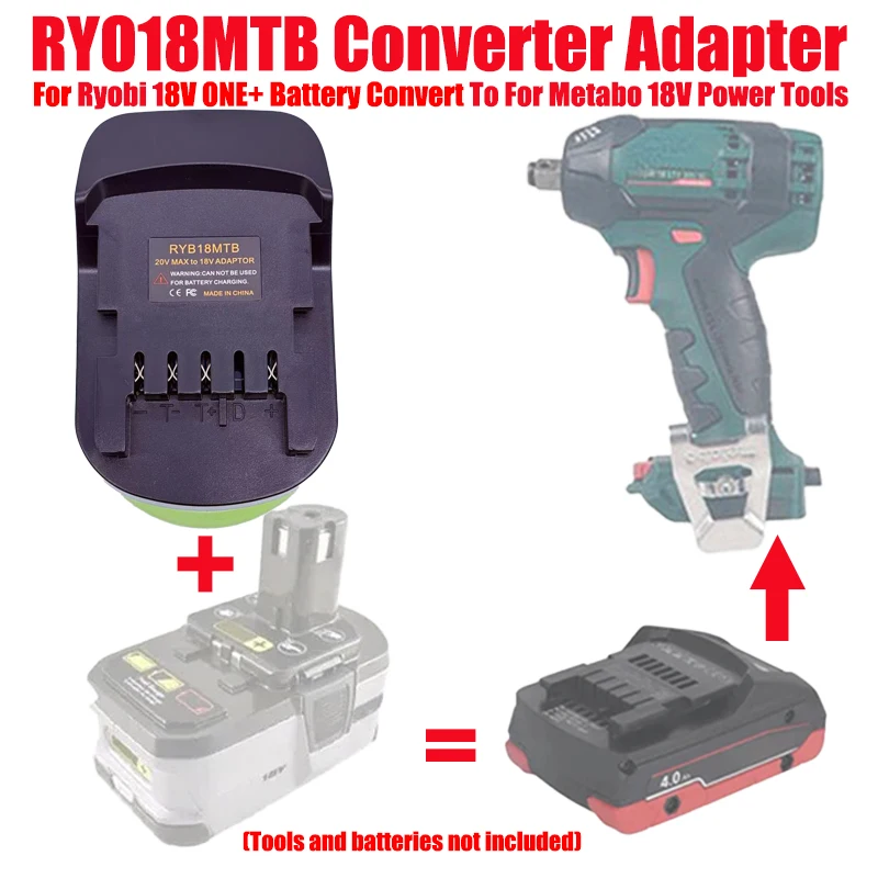 

ALASICKA Battery Adapter Converter RYB18HK for Ryobi 18V Battery Convert To for Hitachi/Hikoki 18V Li-ion Cordless Power Tools
