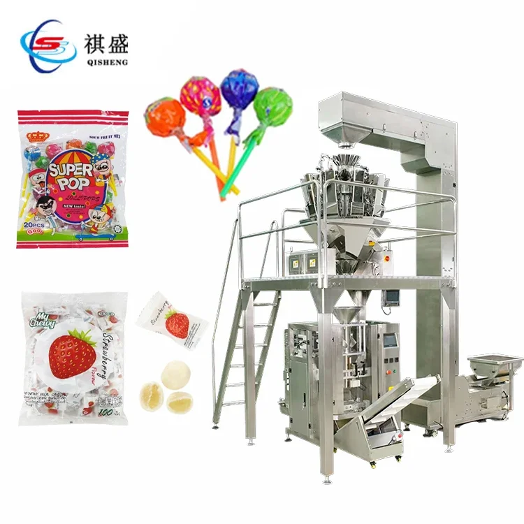 Automatic Lollipop Sachets Packing Machine Flow Wrapping Packaging Machine For Flat Ball Round Lollipop Lolly Pop Candy