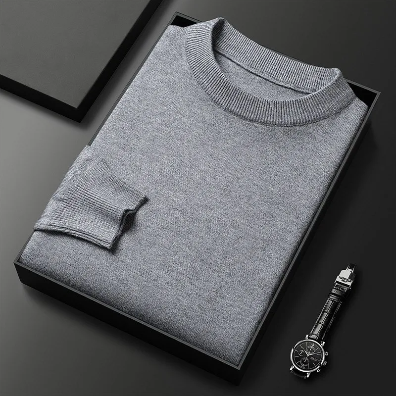 

Faionable V-Ne Knitted Sweater Men's Casual Pure Color Wool irt Middle-Aged Men's Top Warm Comfortable Breathable