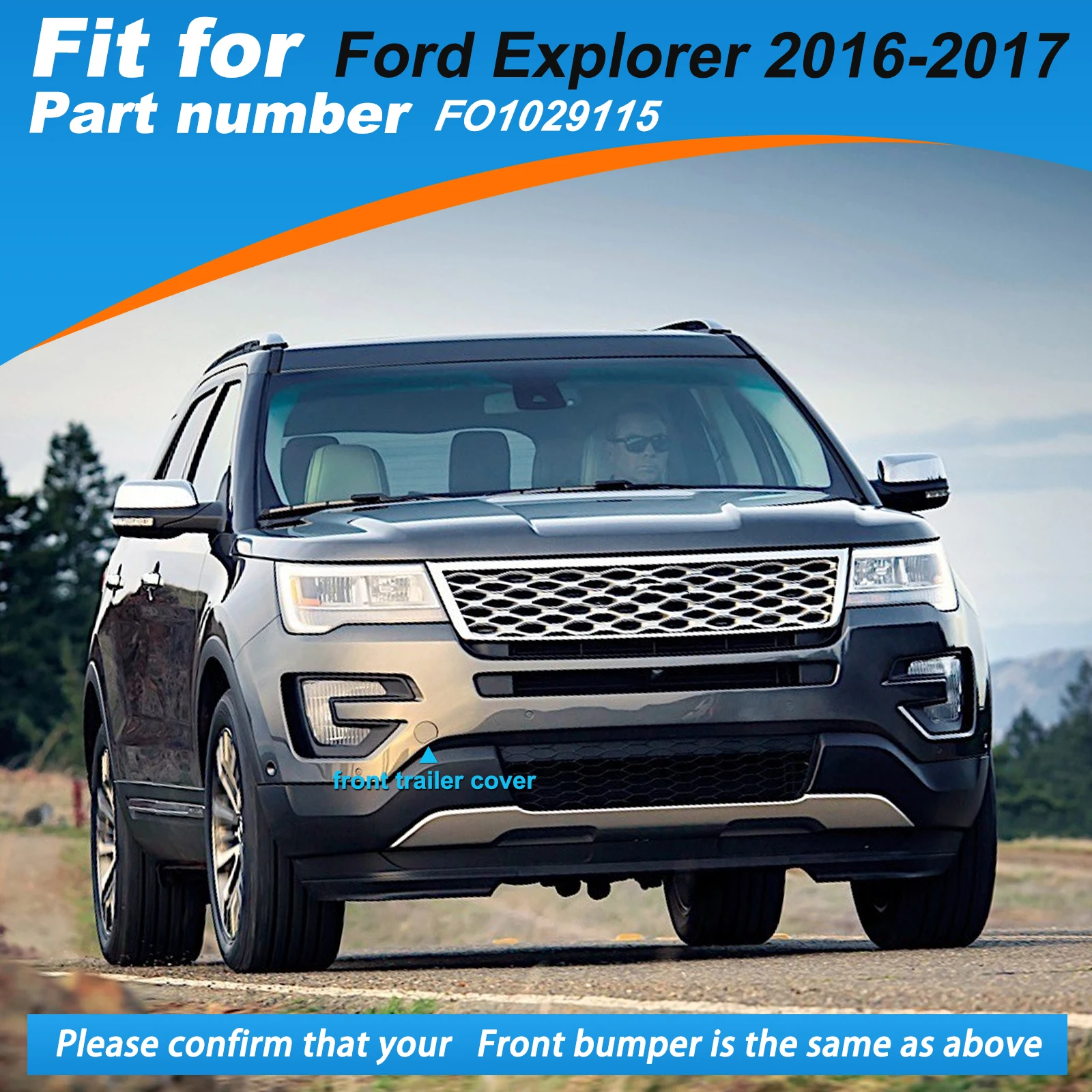 Paraurti anteriore gancio di traino tappo di copertura occhio di traino per accessori Ford Explorer 2016 2017 FO1029115 FB5Z17A900AA