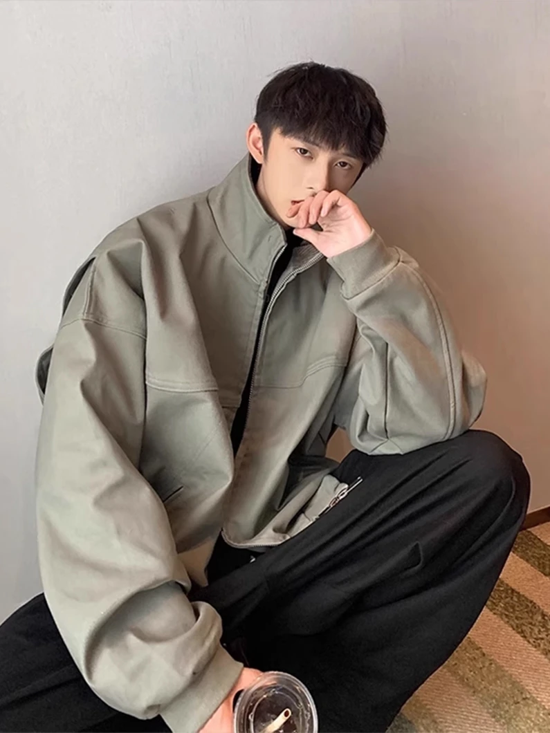 

Ma Pilot Collar Jaet Men's Spring Autumn Trendy High Street American Hunting Sle Adstrative Jaet Haome Zipper C...