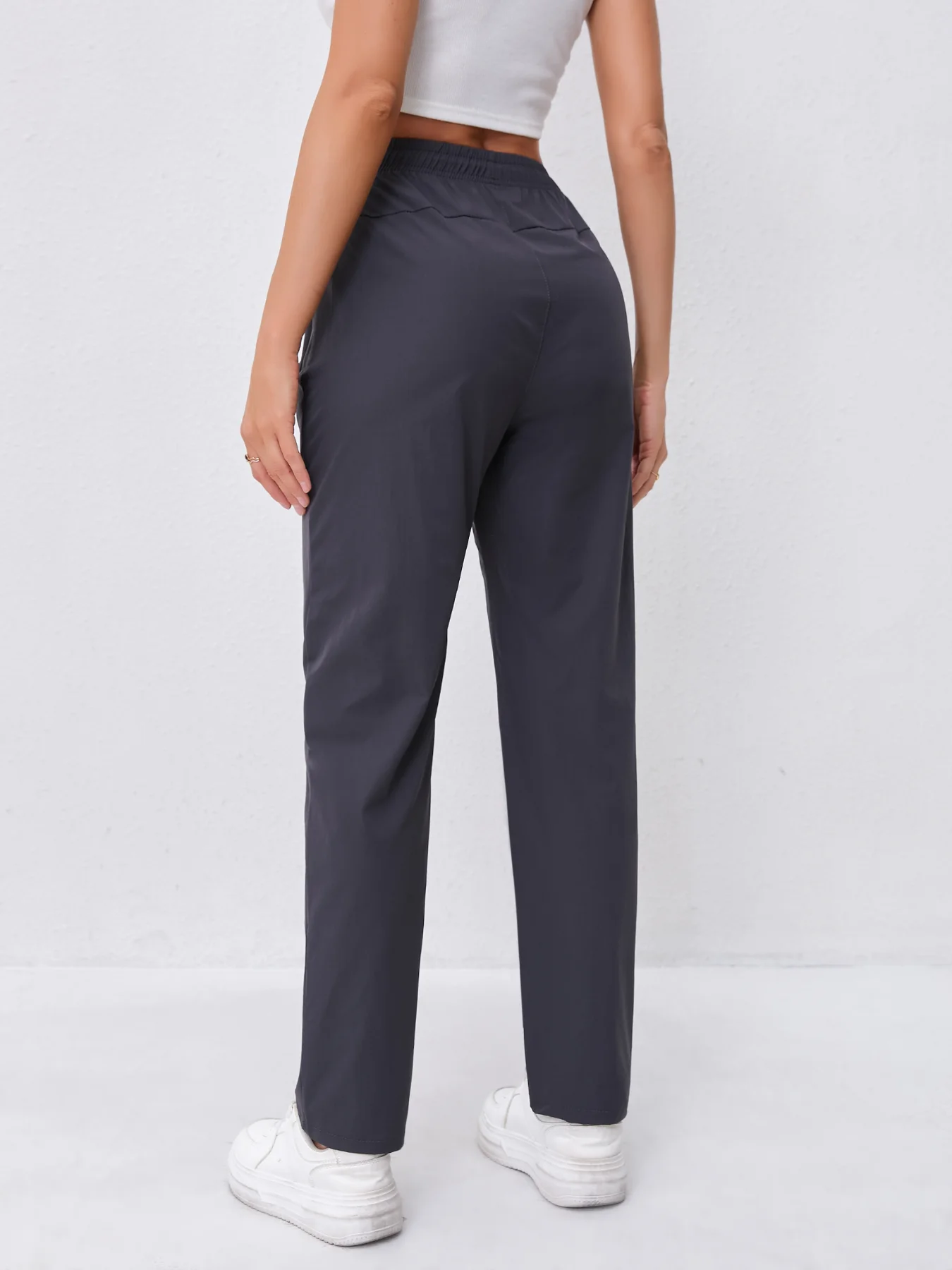 High-waist Slimming Drawstring Joggers Dual Side - Image 4