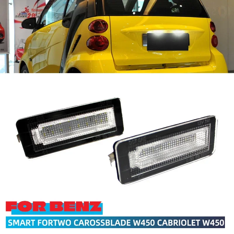 

2pcs For Benz smart LED Number License Plate Light smart Fortwo Coupe/Convertible Cabriolet W450 W451 W453 Canbus NO Error