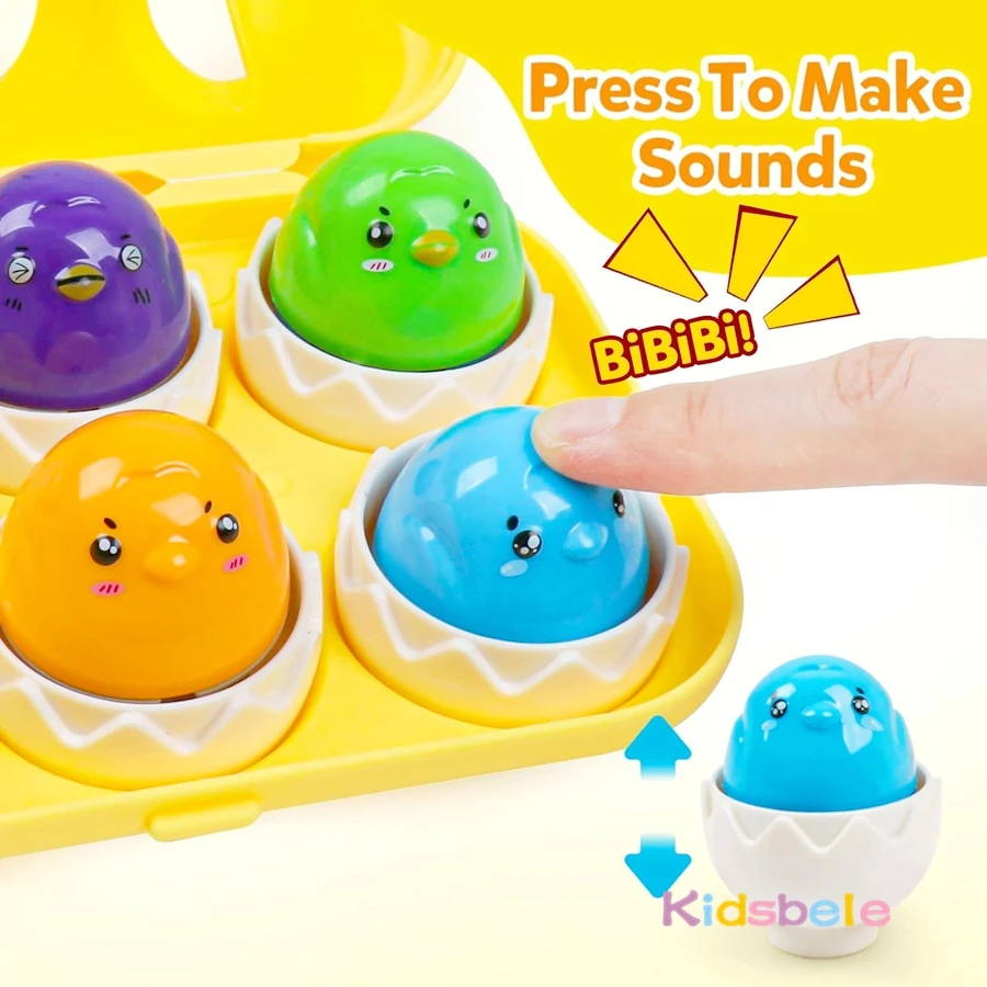 Montessori Sorting & Matching Puzzle Toy Easter Egg Basket Party Gift Colorful Chickens Dinosaurs Shape Kid Fine Motor Skill Toy