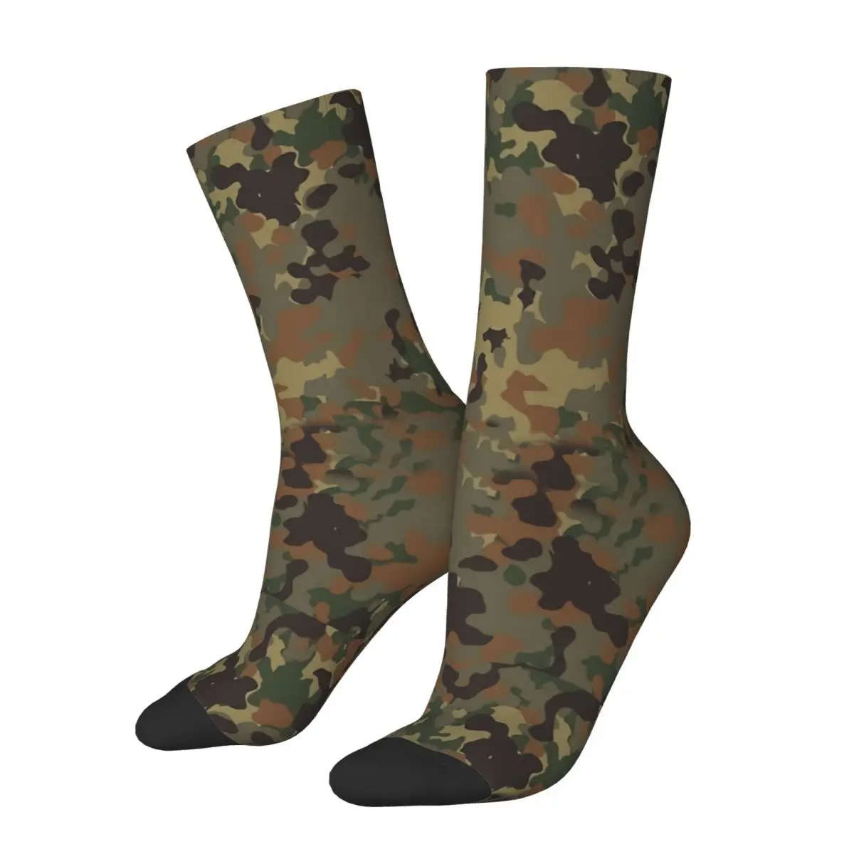 Hip Hop Retro Flecktarn Camo Crazy Men\'s Socks Camouflage Art Culture Unisex Harajuku Printed Novelty Happy Crew Sock Boys Gift