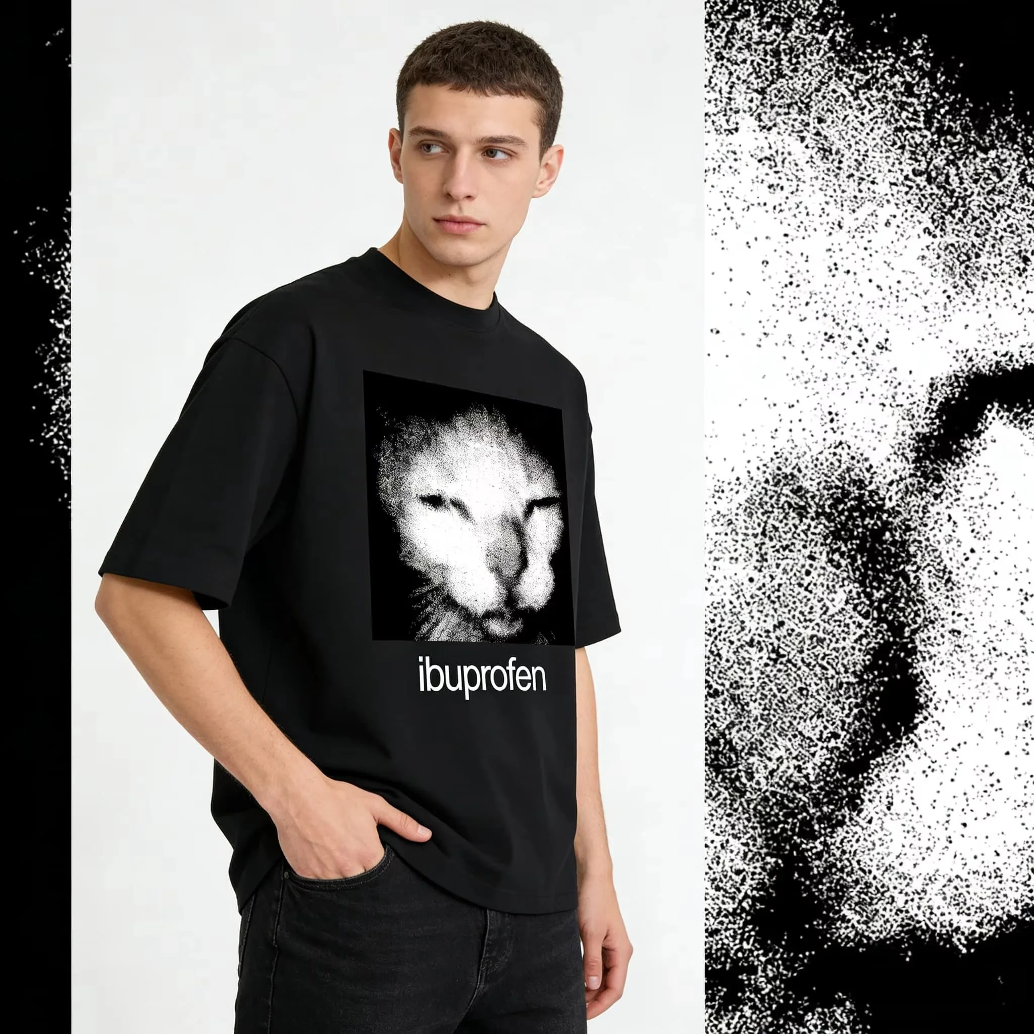 2026 Vintage Lustiges Ibuprofen-Katzen-Meme Grafik T-Shirt Damen Humor Mode T-Shirts Übergroße Lässige Streetwear T-Shirts Y2K Top