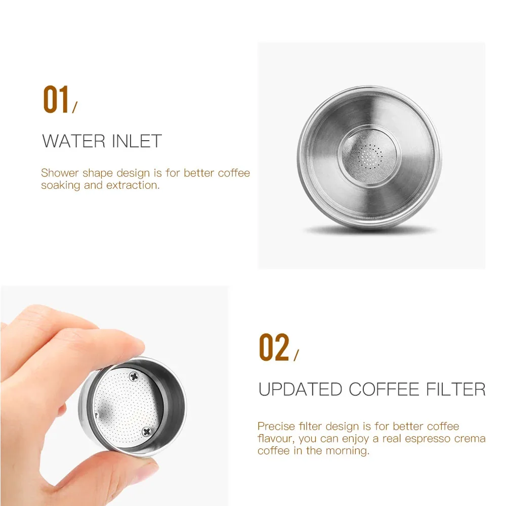 Reusable Coffee Capsule Pod For illy X7.1 illy Y5 Mahine Stainless Steel Refillable Coffee Maker Filter iCafilas