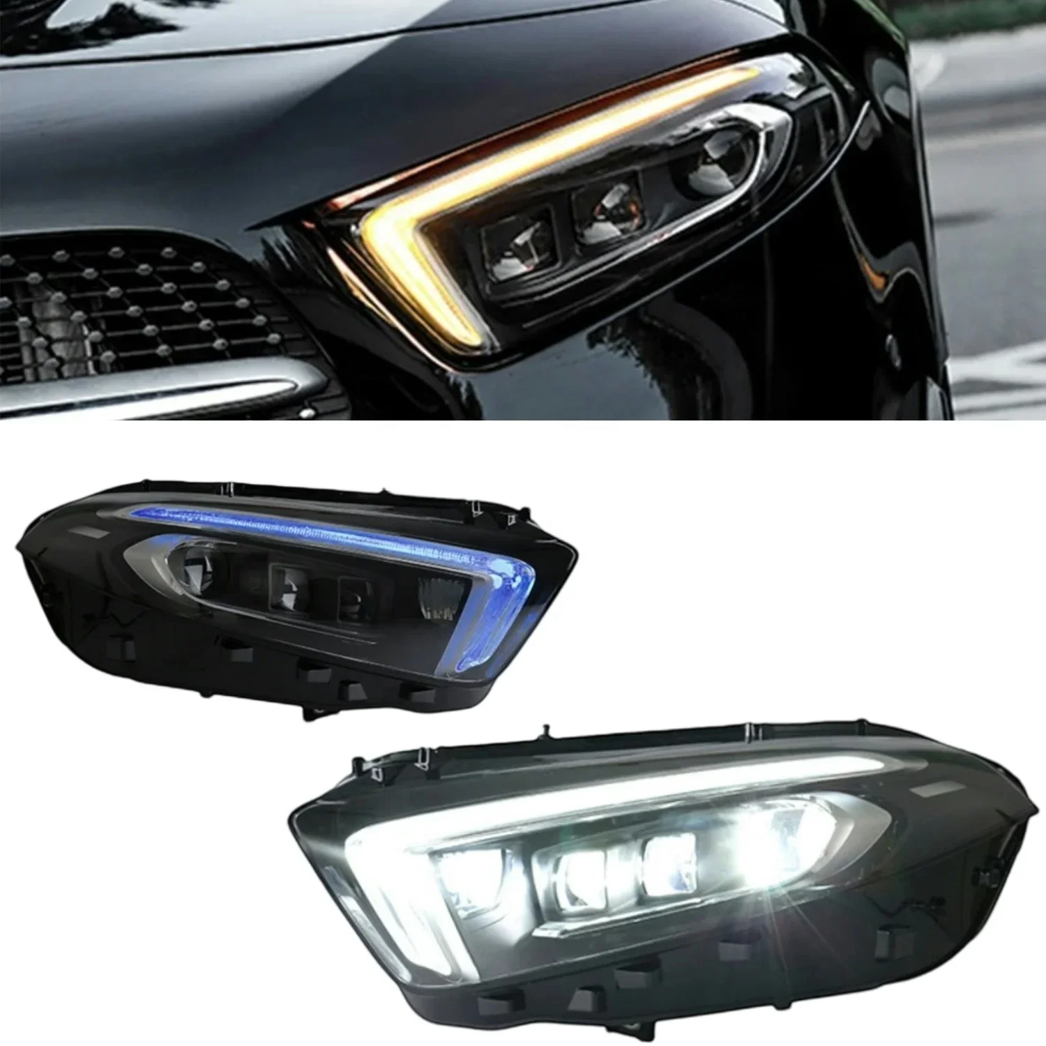 

XiA-Class W177 LED DRL Upgrade Headlight 2018-2022 A180 A200 A220 A250 A45 Modified Headlamps Turn Signal High Head Lamp For Ben