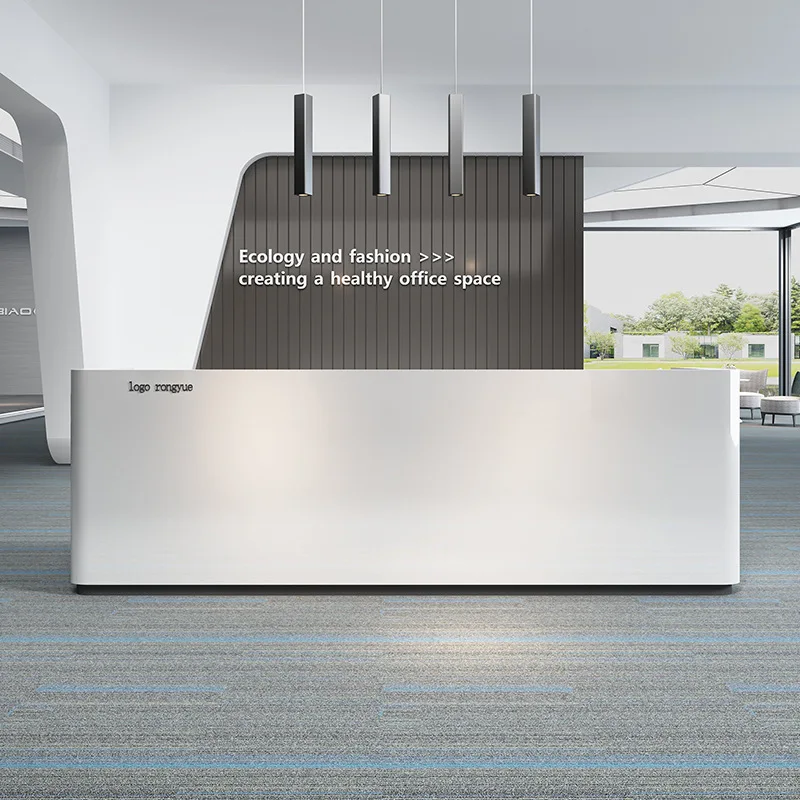 Company front desk creative paint simple modern office front desk reception desk
