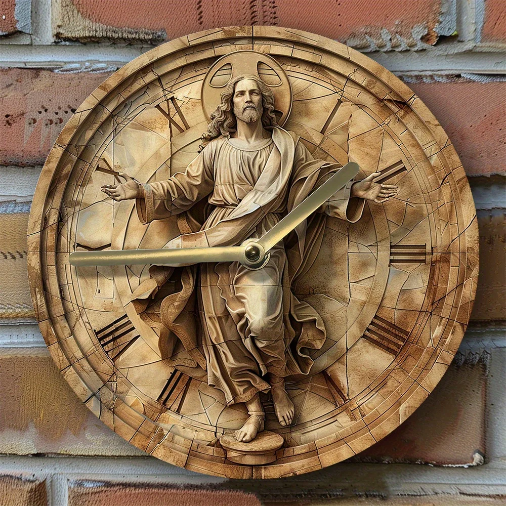 Wall Clock With Religious figure Theme - Diy, Spring Entrance Decor For Men'S Graduation Season Clock Wall Fancy Clock