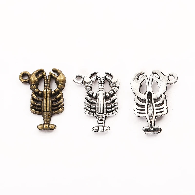 40pieces (lobster) vintage zinc alloy charm metal pendant DIY jewelry discovery making accessories 804