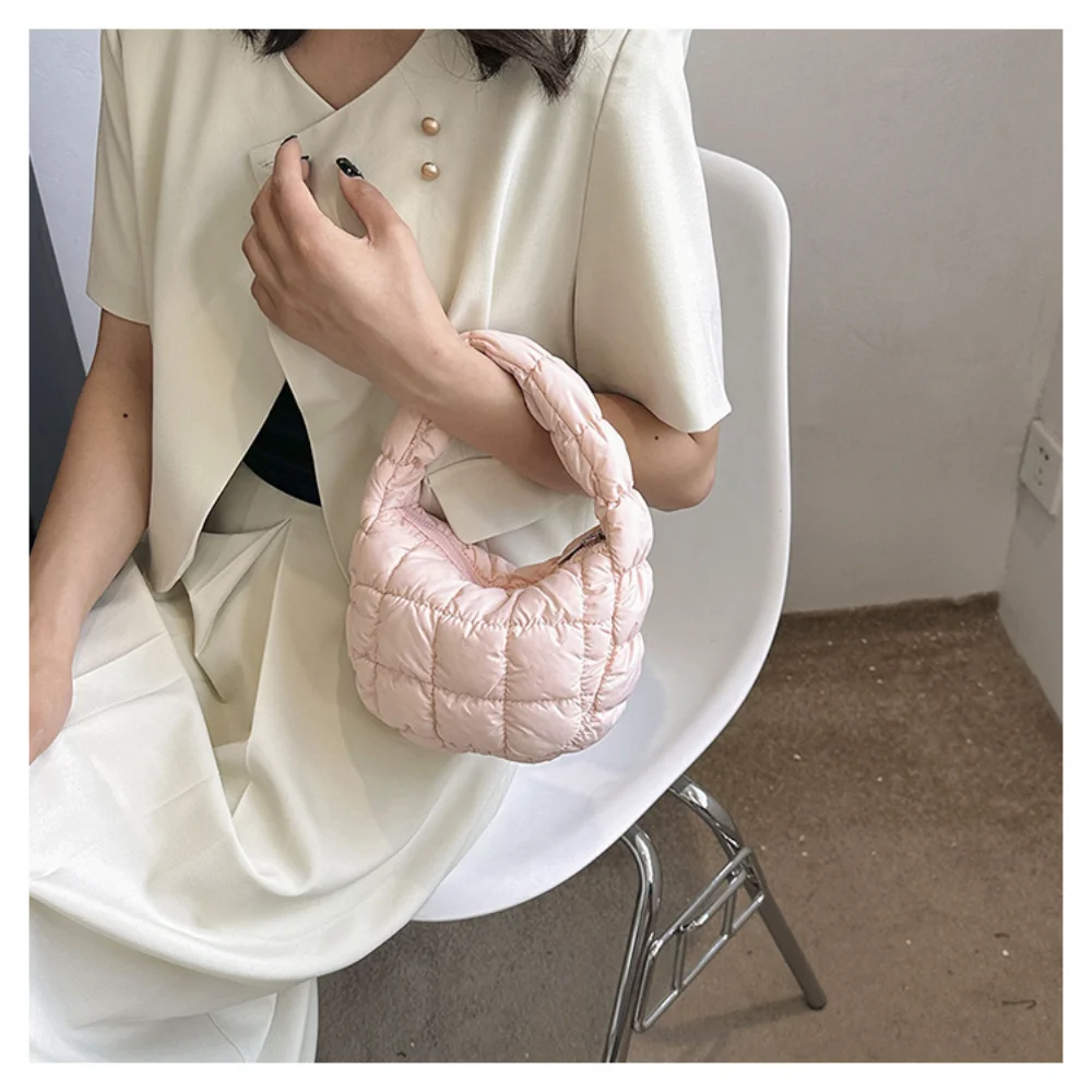 Puffer Tote Bag for Women Shoulder Bubbles Cloud Bag Winter Puffy Handbag Purse Top Handle Bag Designer Pleated Clutch Bag