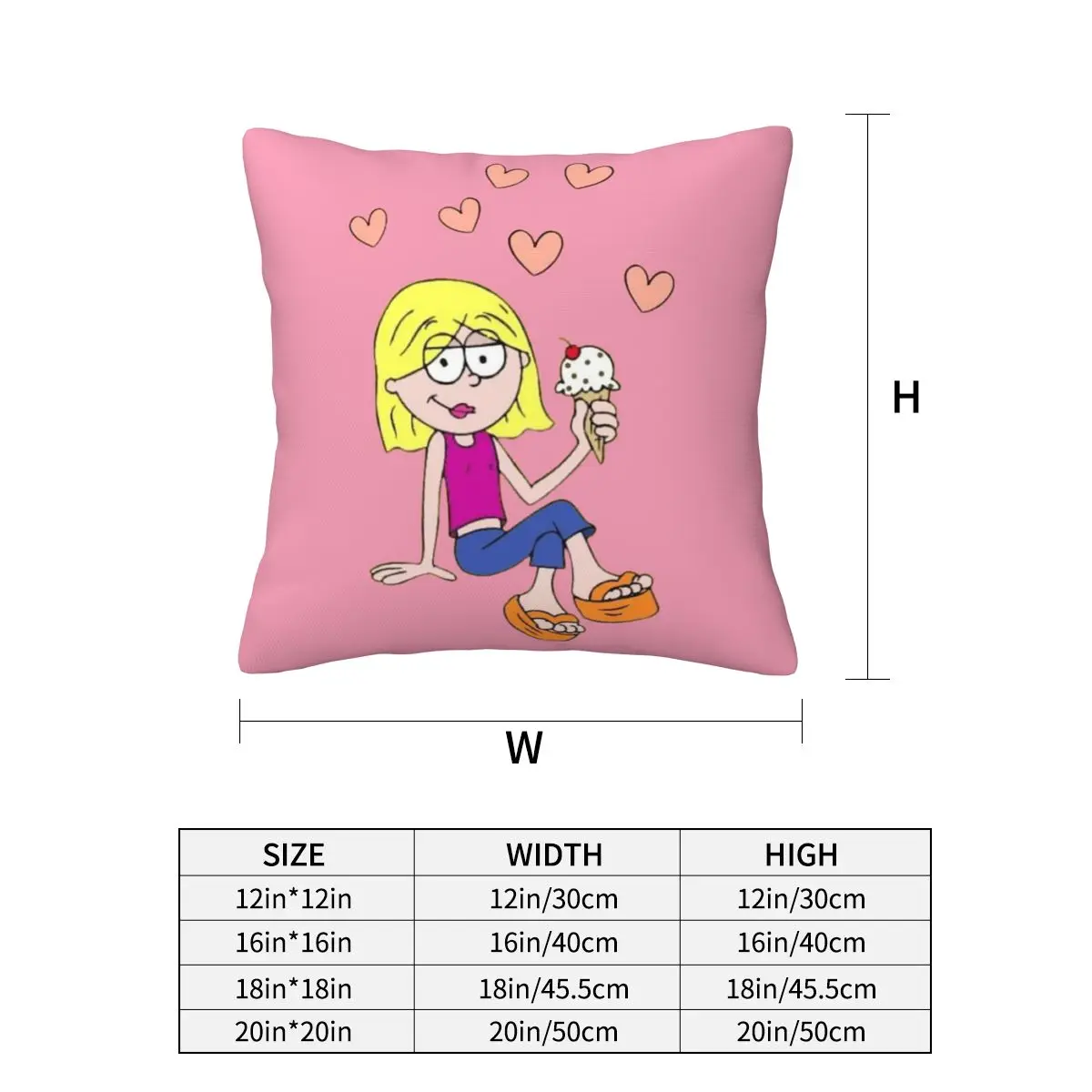 Lizzie Mcguire Cartoon Square Pillowcase Pillow Cover Cushion Zip Decorative Comfort Throw Pillow for Home Car