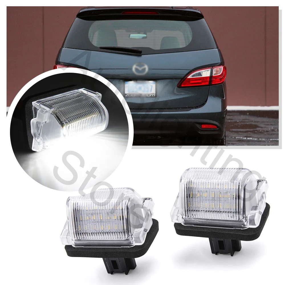 

2PCS LED License Number Plate Lamp Light for Mazda 5 2012 2013 2014 CX-9 2007 2008 2009 2010 2011-2018 canbus Rear Tag Lamps