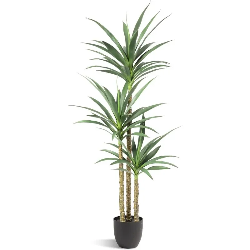 

Artificial Tree Faux Agave Plant with 3 Heads in Plastic Pot Fake Tree for Home Decor Indoor or Outdoor Gifthome decorations