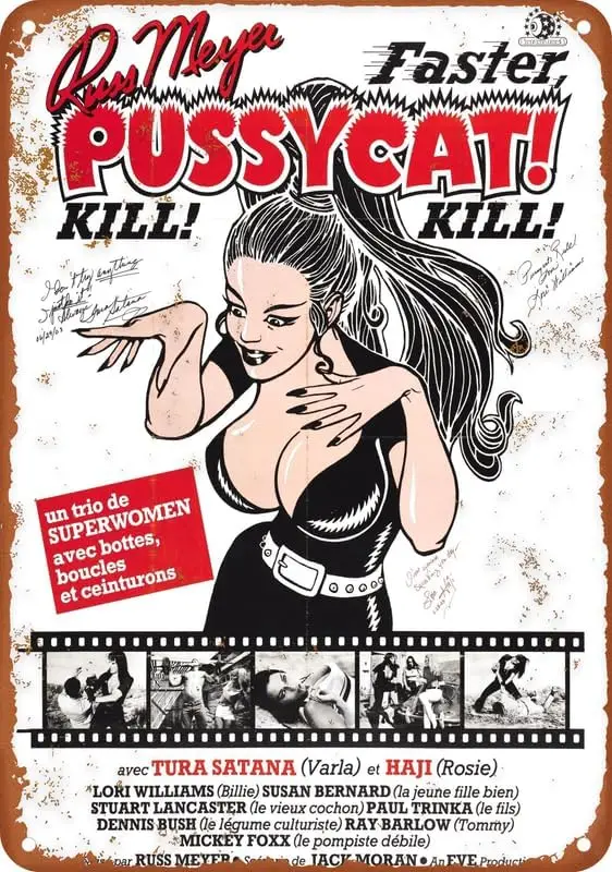 Faster Pussycat Kill Poster Vintage Metal Tin Sign Aluminum Signs Wall Art Home Decor Bedroom Kitchen Cafe Pub Plaque  , colour