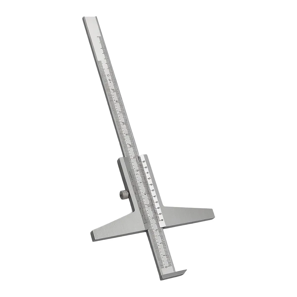 Precision Hook Depth Gauge 0-300mm Stainless Steel Body with Metric and Inch Scale for Workshop and Production Use