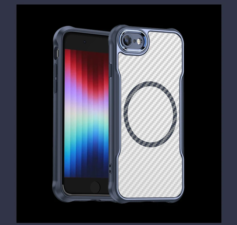 Geeignet für iPhone 7, Kohlefaser, Apple 8 Magsafe Wireless Charging Case SE2, durchscheinende Rüstung, iPhone SE3, Anti-Drop-Handyhülle – Detail 15