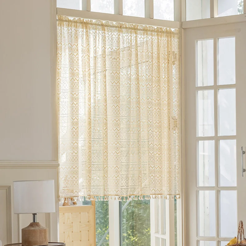 

Французские минималистичные кружевные шторы без сверления для кухонных дверей, кафе, гостиных, окон, декоративные шторы для кухни