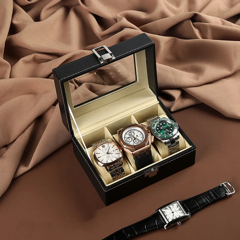 

3-digit PU watch box. Intended to store and protect your precious watch collection. Its multifunctional interior can accommoda