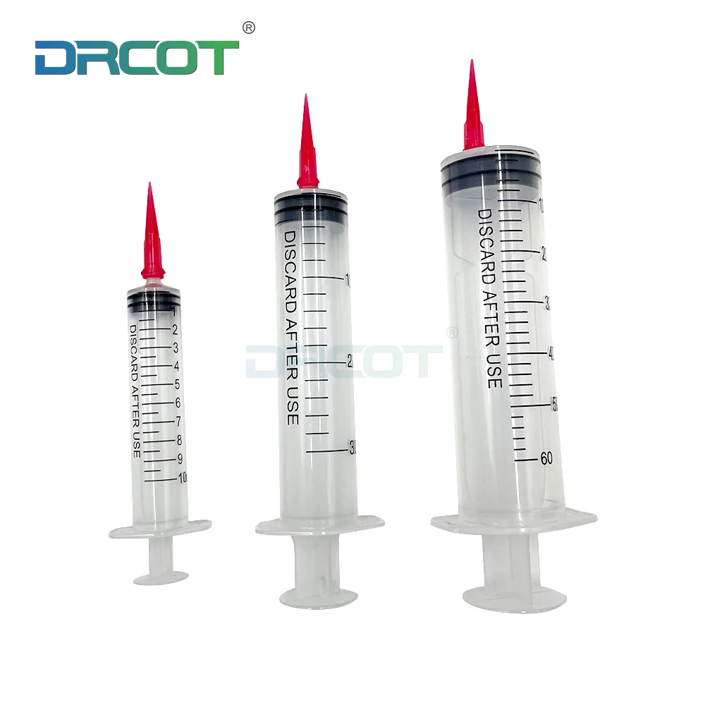 Hot Selling Industrial Syringe Hand Push Type Plastic Large Capacity Separately Dispensing Barrel Cylinder