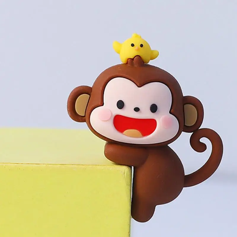 Computer Screen Decor Figures Cute Monkey Figurines For Computer Monitor Car Interior Accessories Monkey Ornaments Car Screen