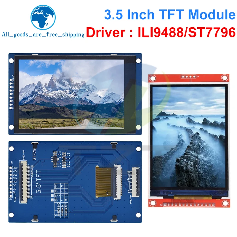 Imagem -03 - Módulo de Tela de Toque Lcd Display para Arduino Uno Mega2560 480x320 St7796u Ili9488 35