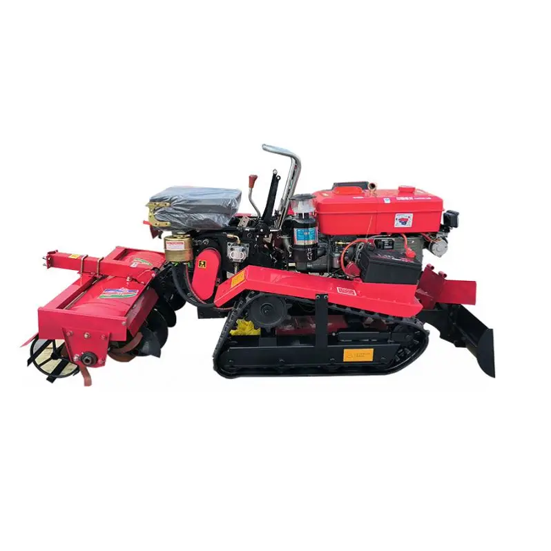 Mini Tracked Micro Tiller Loader, Garden Diesel Agricultural Tractor, Small Size, Flexible Operation
