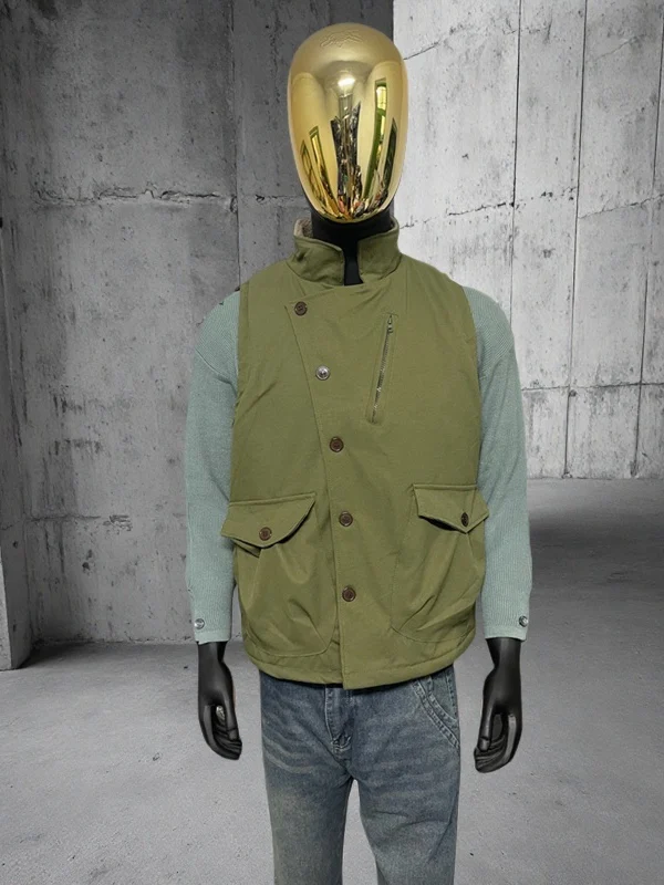 

YJANGDE 2025 Новая осенне-зимняя утепленная жилетка на молнии для мужчин и женщин, верхняя одежда, теплая безрукавка с полиэстеровым наполнителем