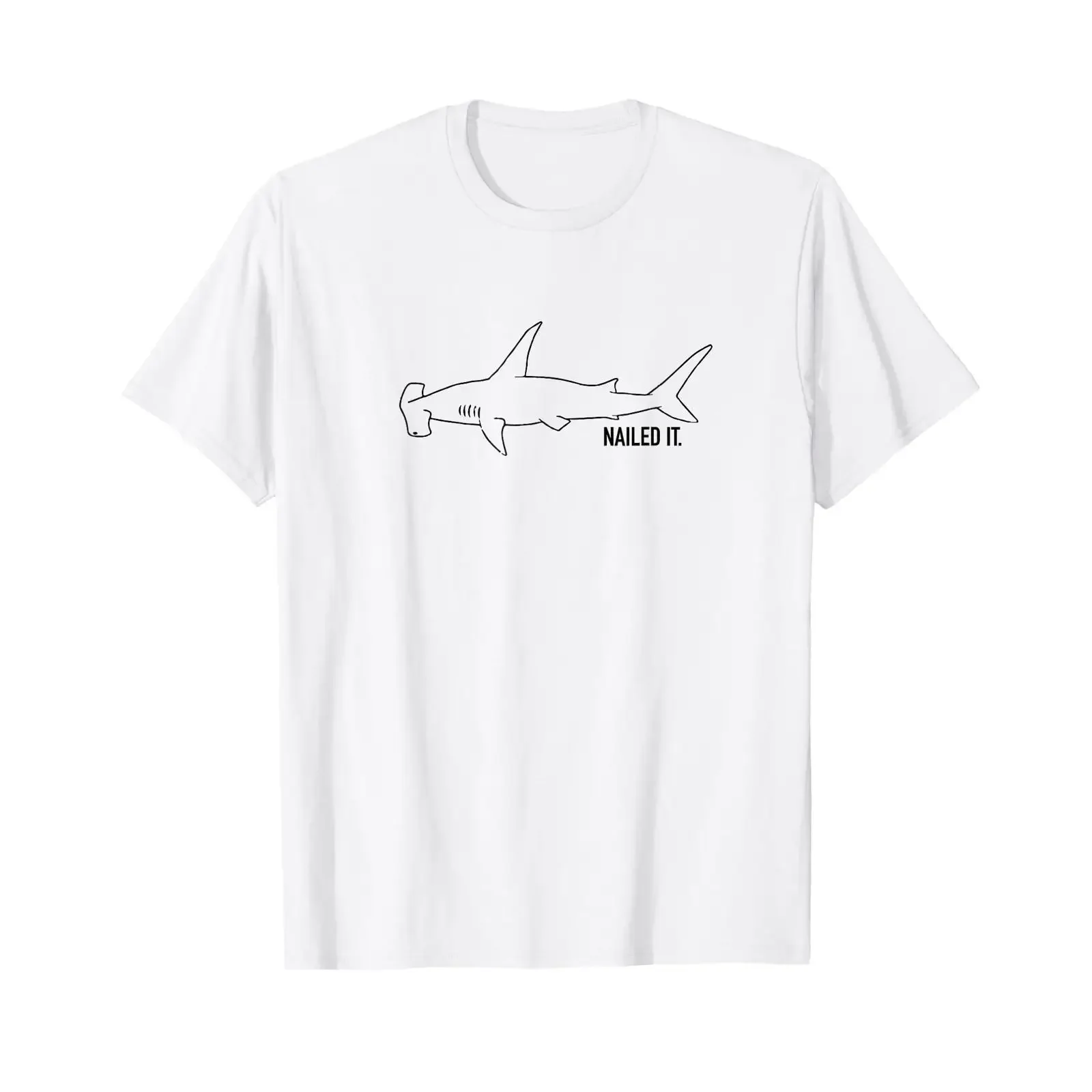 Nailed it hammerhead shark T Shirt vintage Washed Breathable Casual streetwear homme Stretched Top For Everyday Wear Versatile