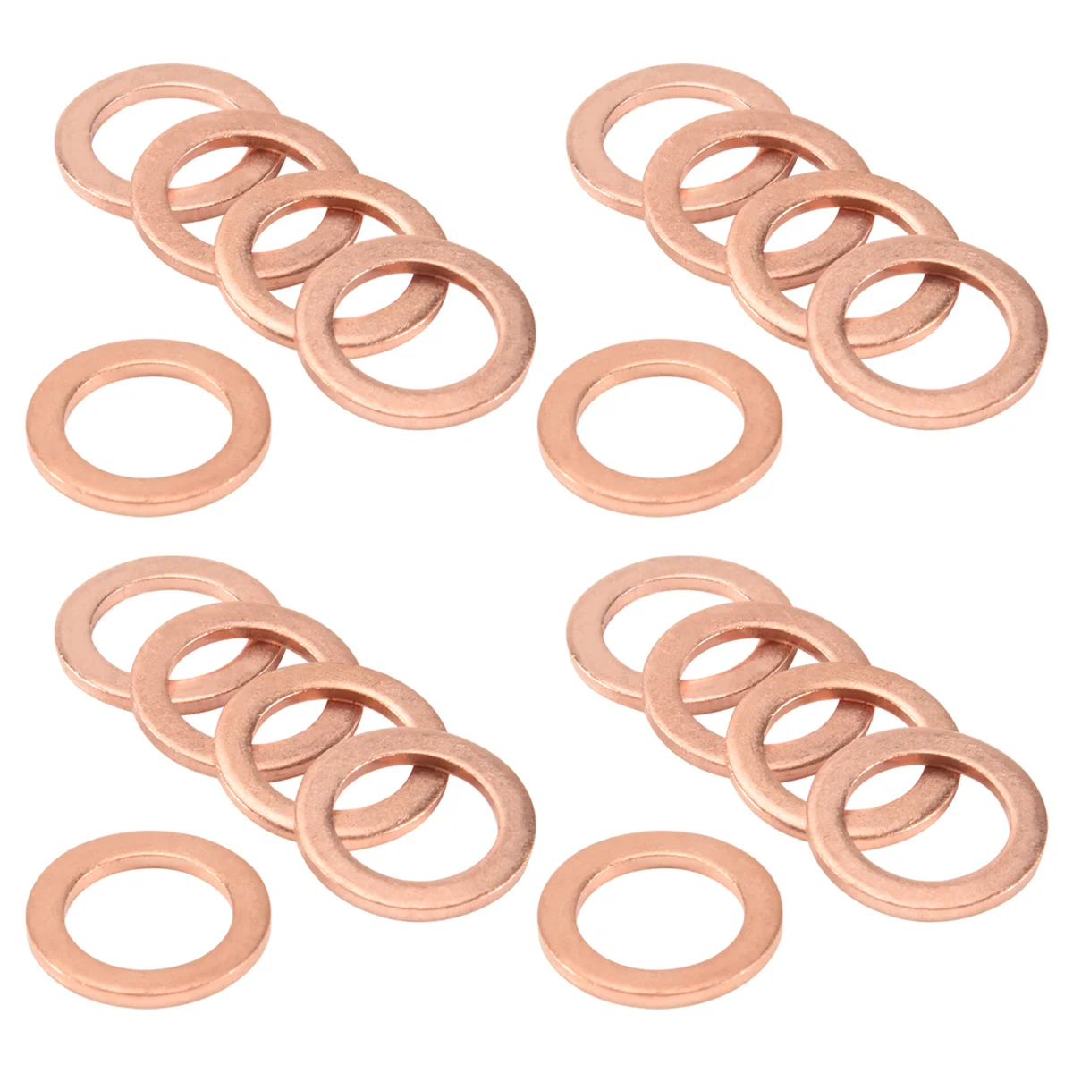 

20pcs 12mm x 18mm x 1.5mm Copper Flat Washer Ring Sealing Fitting