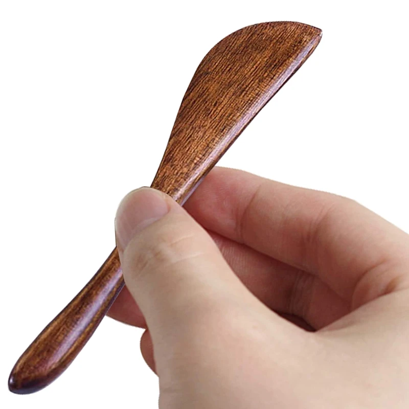 

10 упаковок деревянных ножей для масла, 6-дюймовые ножи для приправ, деревянная суперудобная кухонная утварь, разбрасыватель желе-AT35