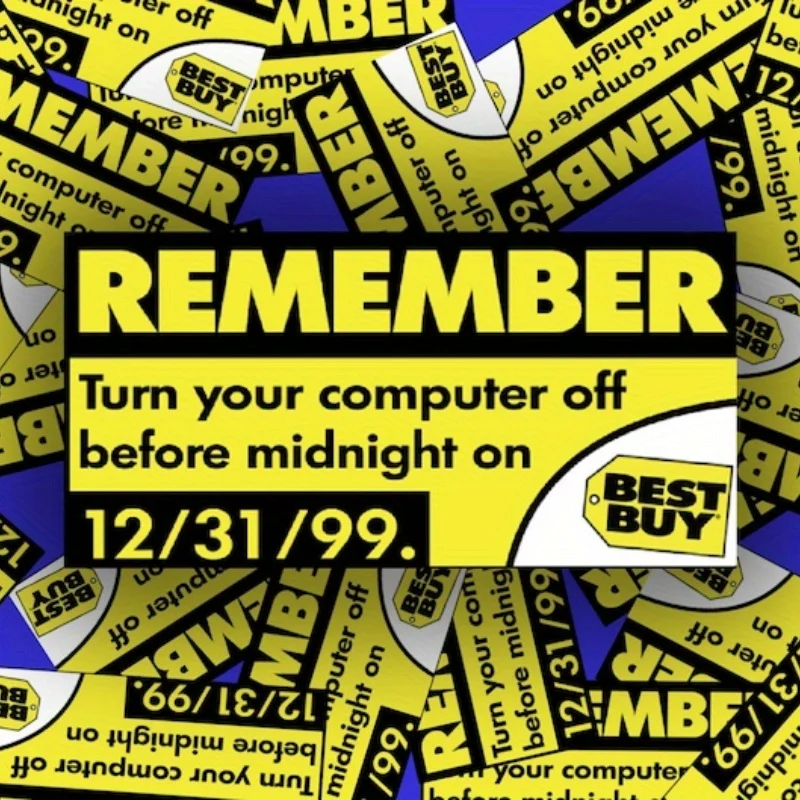 

1PC Funny 90s Y2K Bug Computer Stickers, "Please Turn Off Your Computer Before Midnight Dec 31 1999" Decals