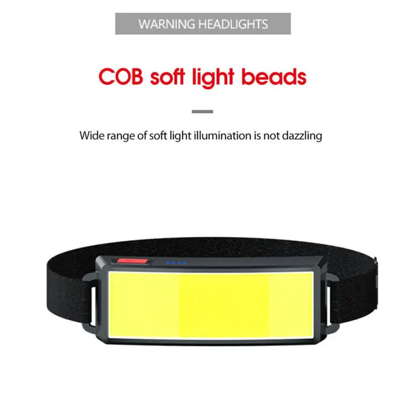 Headlight Portable Versatile Camping -performance Long-lasting Battery Life Cob Led Usb Rechargeable Lightweight Wide