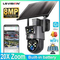 LS VISION UBOX 20X Optical Zoom Solar Outdoor Surveillance Camera Dual Screen 4K 4G/WiFi PIR Detection Auto Tracking PTZ Camera