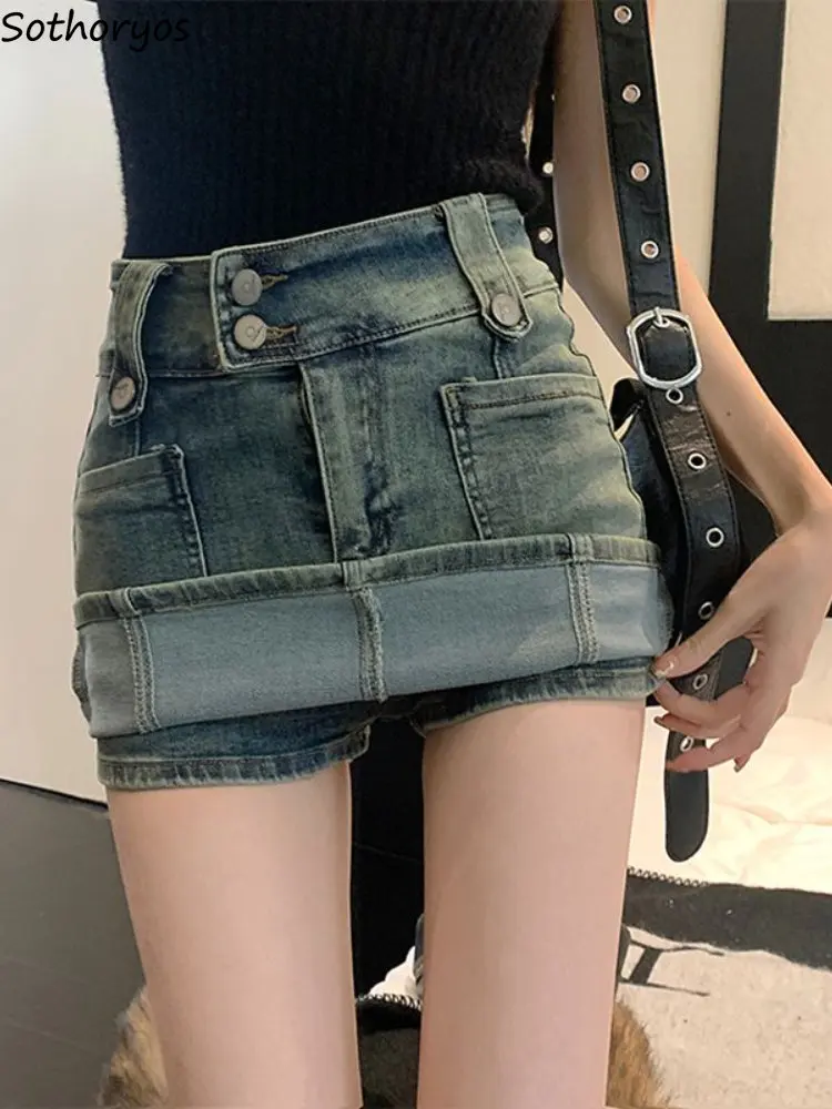 

Denim Skirts Women Creativity Leisure Graceful Cool Ladies Simple Daily All-match Streetwear Classics Modern Spring Attractive