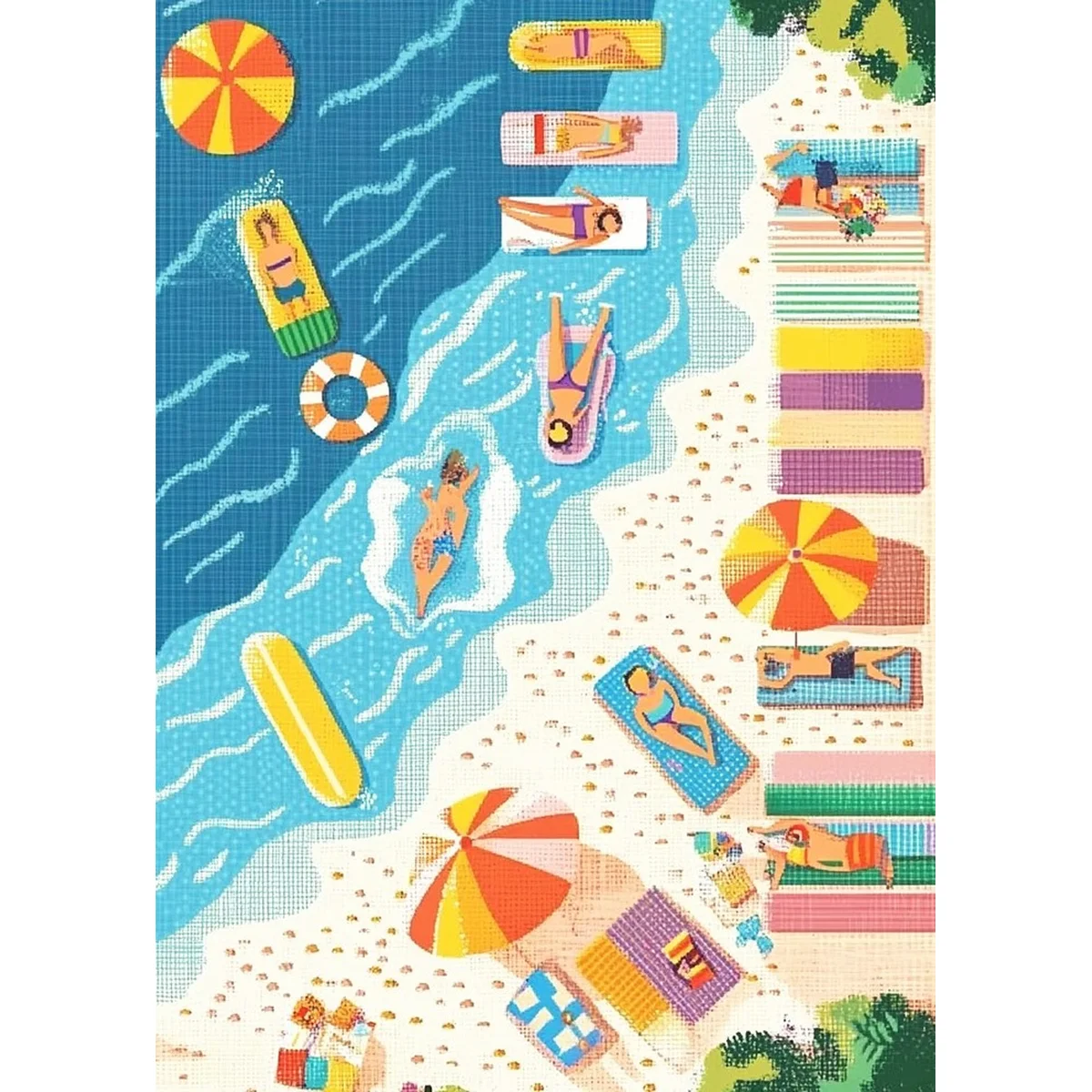 1 Stück 30x40cm/11,8x15,7 Zoll, 11Ct/14Ct Kreuzstich-Set, DIY Valentinstagsgeschenk, Stickerei-Set für Festivals, Luftansicht vom Strand – Detail 3