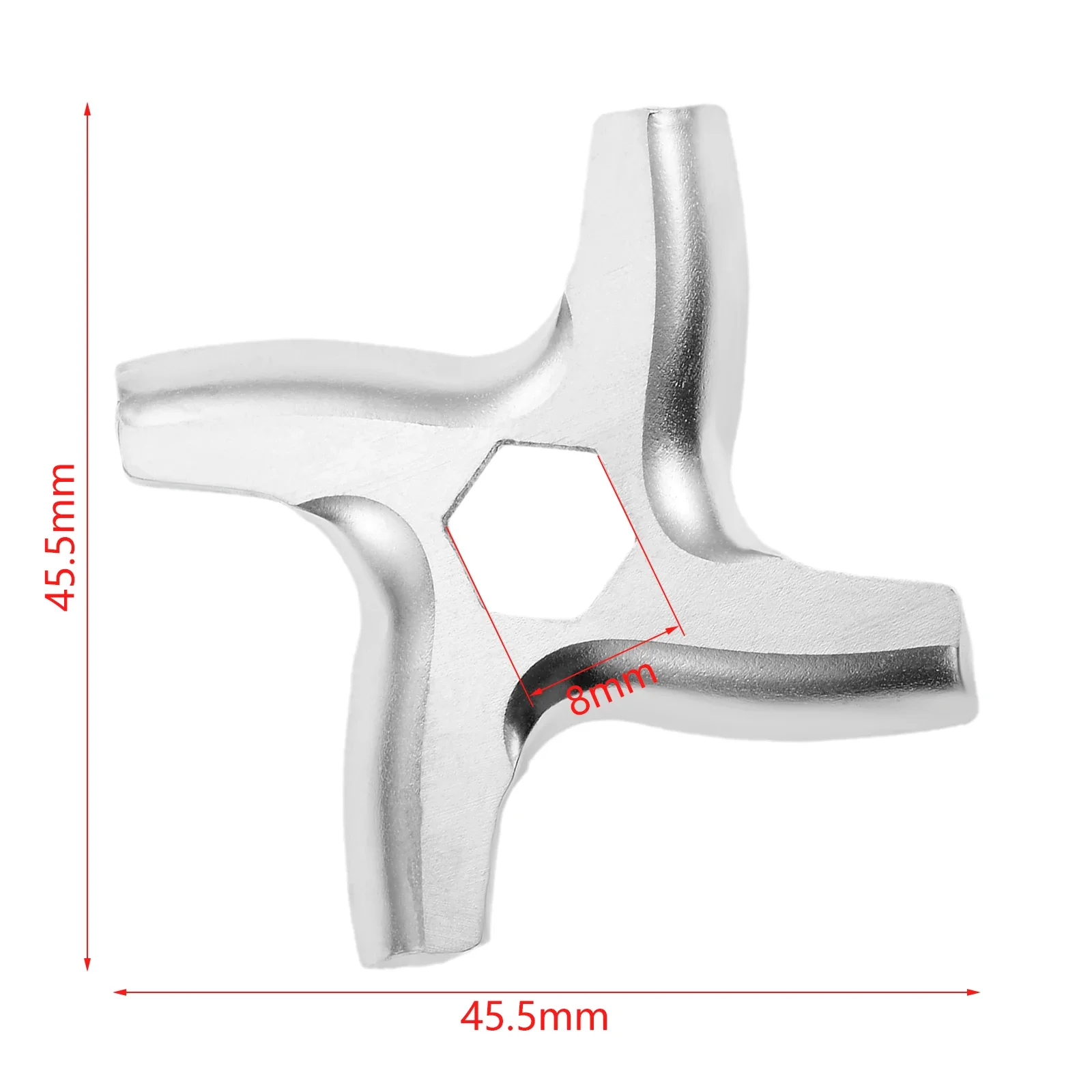 Meat Grinder Knife Mincer Blade 45.5mm SS-192595 for Moulinex  Stainless Steel Hexagonal Cross Blade for Tefal STARWIND Vitek