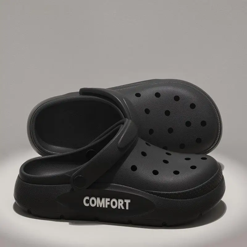 

Мужская обувь с вырезами. Мужские летние новые женские и мужские нескользящие сандалии из ЭВА на толстой подошве. Тапочки с вырезами для вождения для мальчиков.