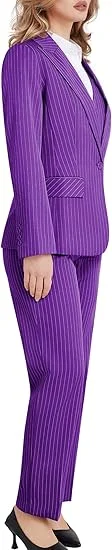 Tesco – costume 3 pièces personnalisé pour femmes, rayé, un bouton, coupe cintrée, travail d'affaires, Blazer professionnel, veste, gilet, ensemble pantalon