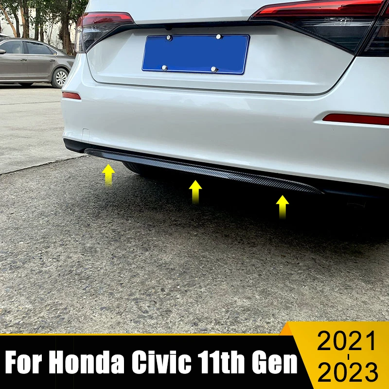 

Автомобильные аксессуары для Honda Civic 11-го поколения 2021 2022 2023 АБС-пластик карбоновый чехол для заднего бампера отделочные полосы рамка чехол ...