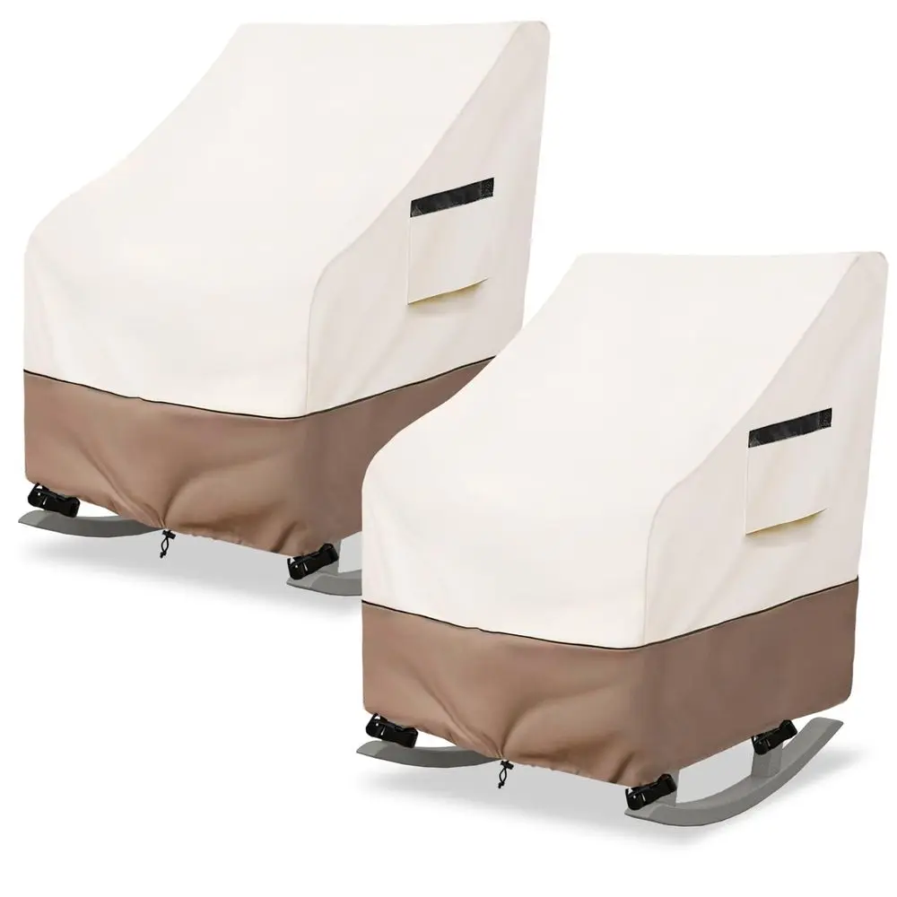 

Чехол для кресла-качалки, 2 шт., сверхпрочный водонепроницаемый чехол для кресел-качалок для улицы, для кресла-качалки Presidential размером 27 Ш x 34 Г x 45 В дюймов, цвет белый.