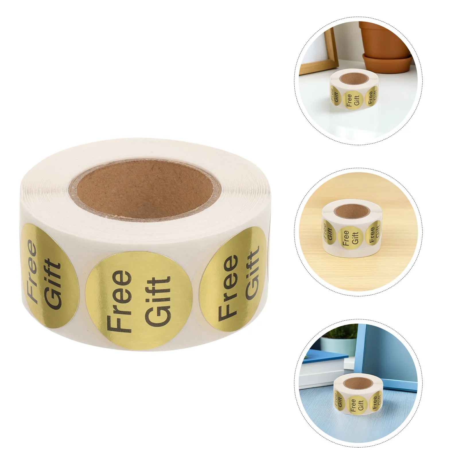 

1000Pcs Free Gift Stickers Self Adhesive Round Customer Appreciation Stickers for Business Packaging Present Tags Sealing Labels