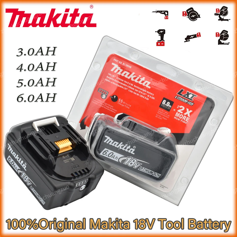 Genuine 6AH makita BL1860 18V Battery Power Tools Li-ion Replacement LXT BL1850 BL1840 for 18 V Screwdriver with BMS TPCELL 18V